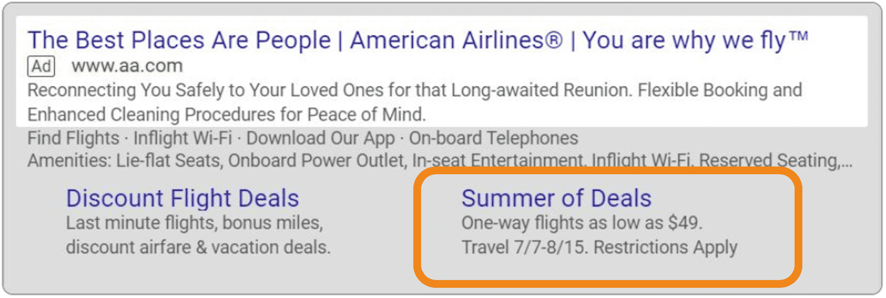 American Airlines Summer of deals airSEM