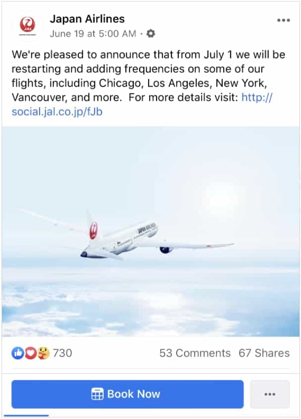 JAL Facebook Ad
